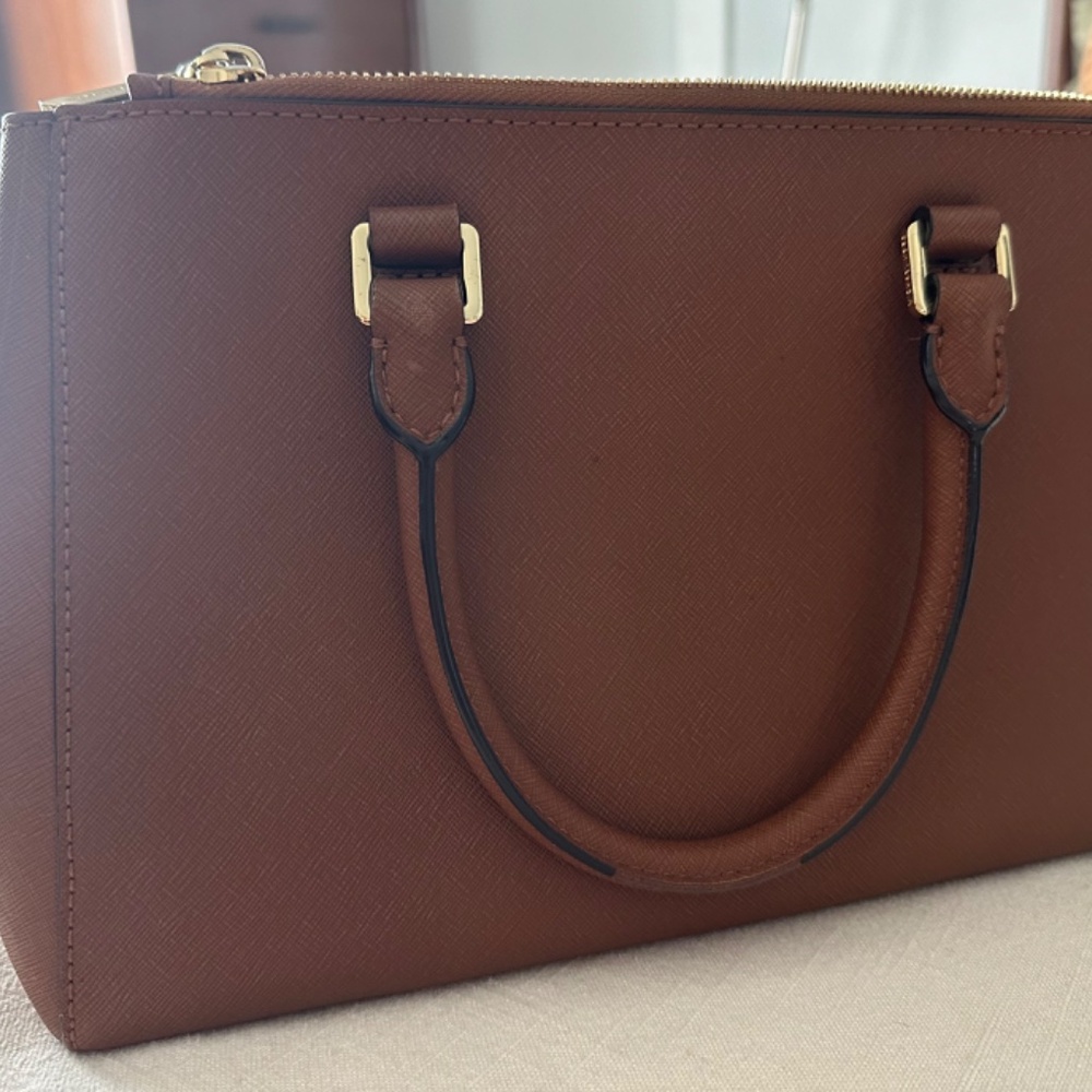 Michael Kors small Sutton Brown Saffiano Leather satchel - Picture 2 of 7